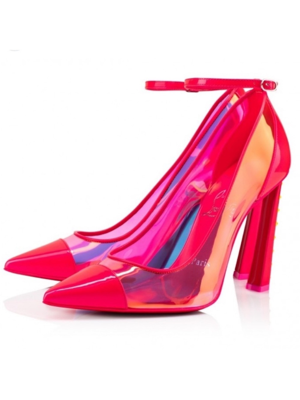 NEW Christian Louboutin Condorapik PVC
Debout Iridescent heels RETAIL 1,045